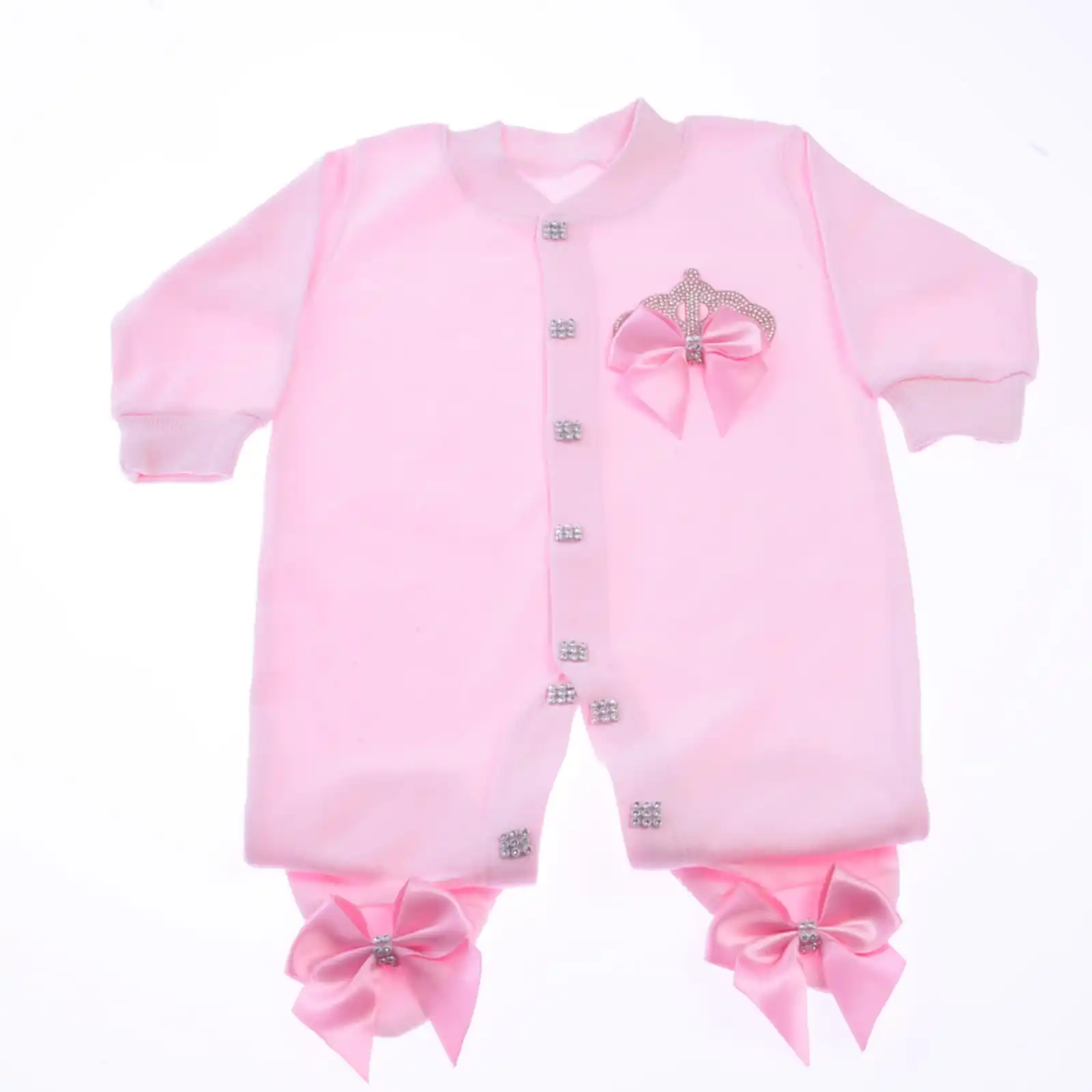 Clothes Kids Bamboo Bubble Wholesale Custom Clothes Knitted Rompers Spring 3 Pieces Pink High