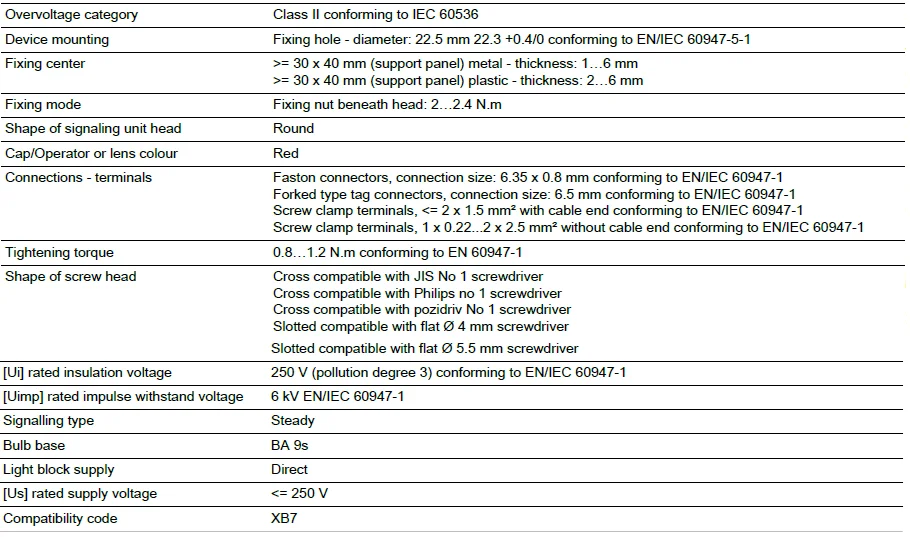 Schneider Harmony XB7 Series LED Pilot Light 24V AC DC