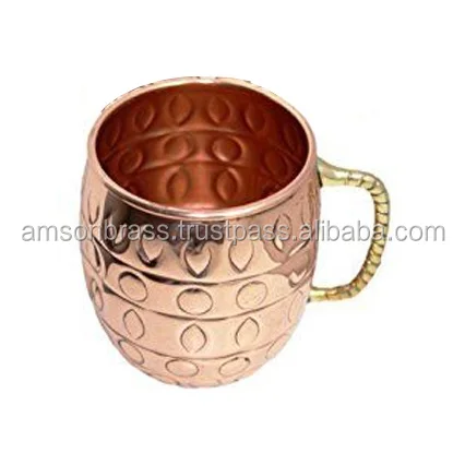 Metal Brass & Copper Drinkware Moscow Mule Mug New Design Decorative Footed Copper Mug