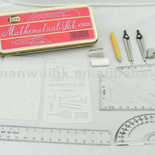 
A5001-11 Kofa Brand 11pcs Mathematical Set in Red Tin Box 