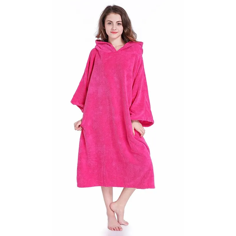 Cotton Swim Changing Towel Beach Adult Changing Robe Towel Poncho With