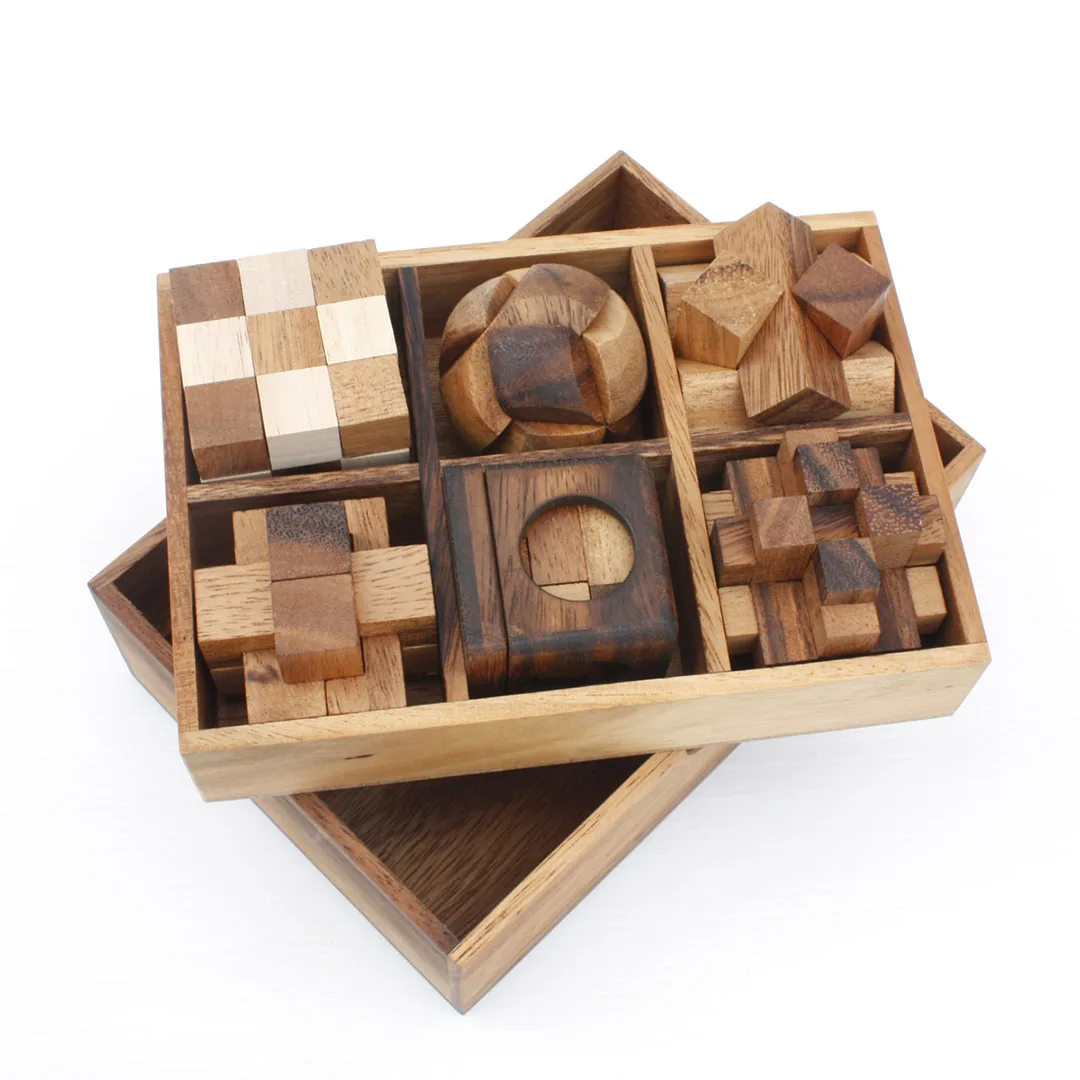 Wooden Box Puzzle Brain Teaser Puzzles Game Toy Kid Educational Wood Applied 