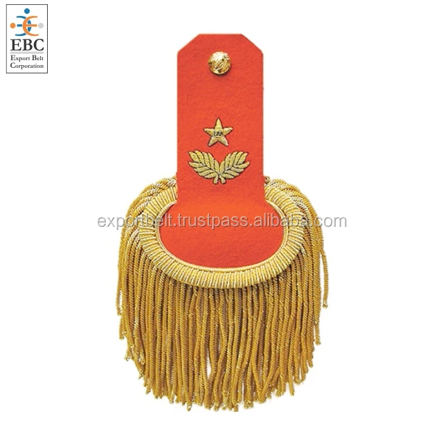Gold Corded Uniform Shoulder Board With Bullion Tassels Shoulder