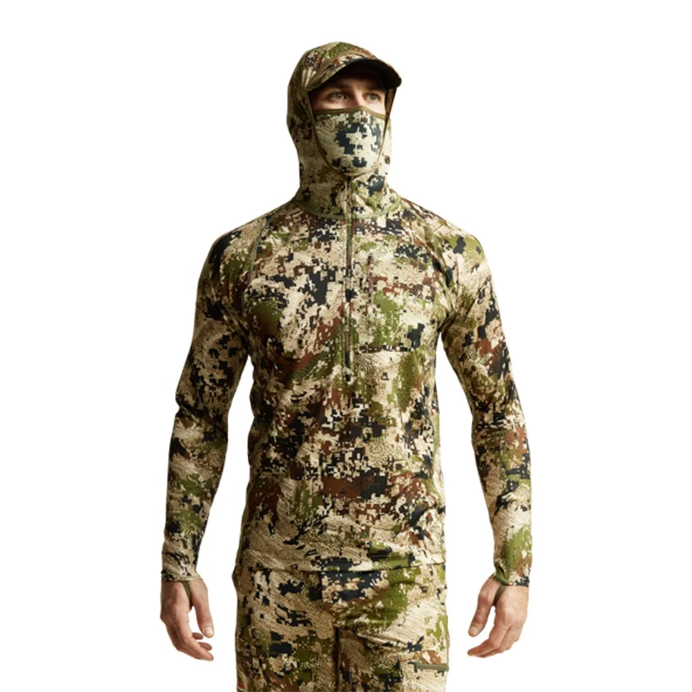 2021 New Custom Hunting Camouflage Bases Layers Mid Weight 1/4 Zip