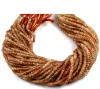5 Strand Natural Copper Rutile Faceted Rondelle Gemstone Beads 4-5mm 13.5"Long