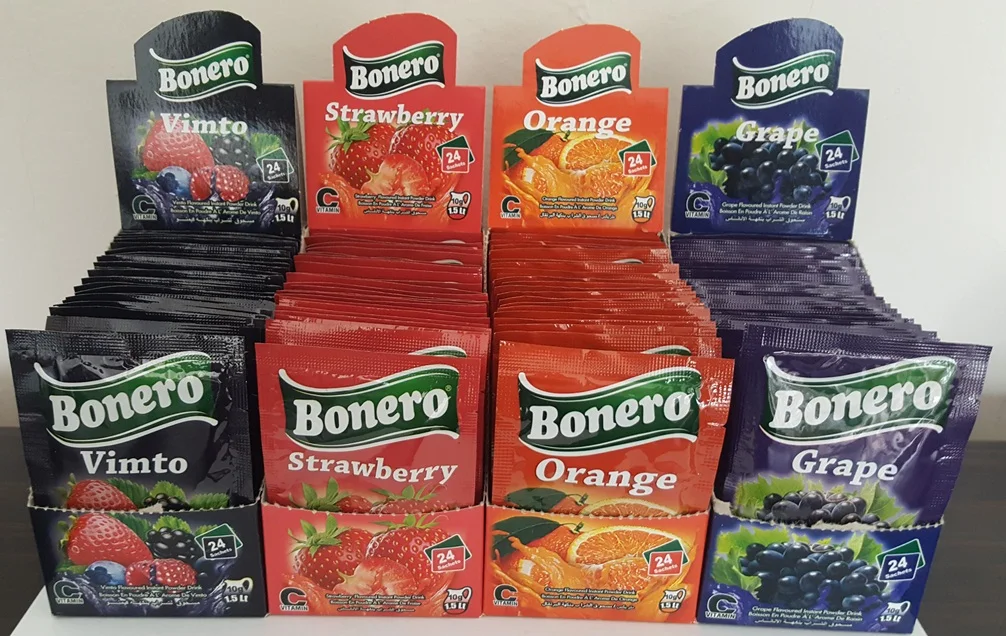 bonero fruity flavoured sachets pop drink powder juice turkish