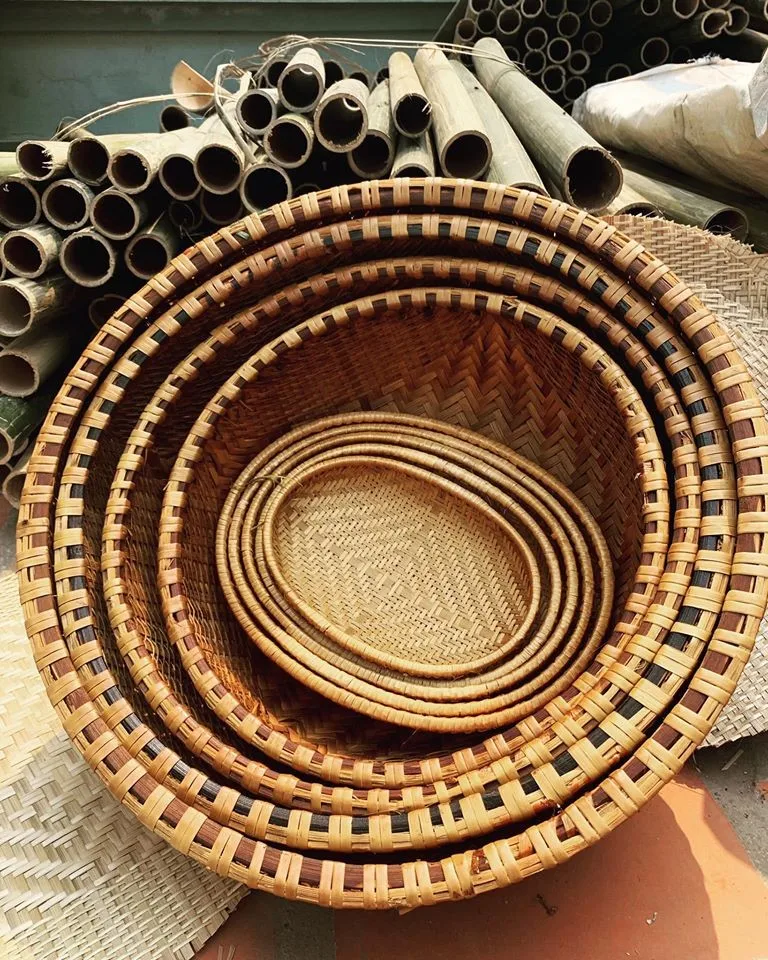 Wholesale Round Flat Winnowing Bamboo Basket From Vietnam Cheap Price