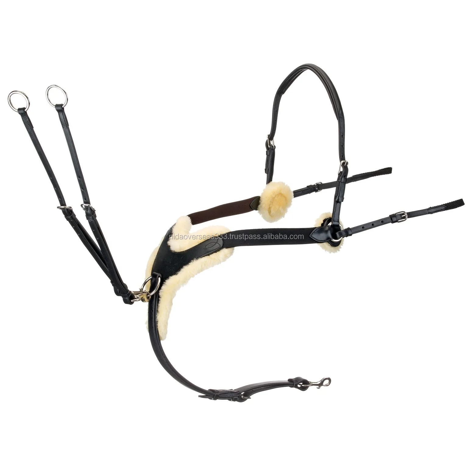 Horse Leather Breastplate With Sheep Skin Wholesale High Quality