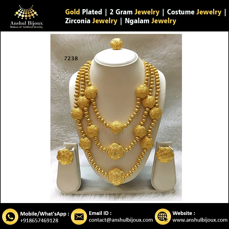 Bridal Gold Plated Beautiful Bijoux Designer Set African Bride Jewelry