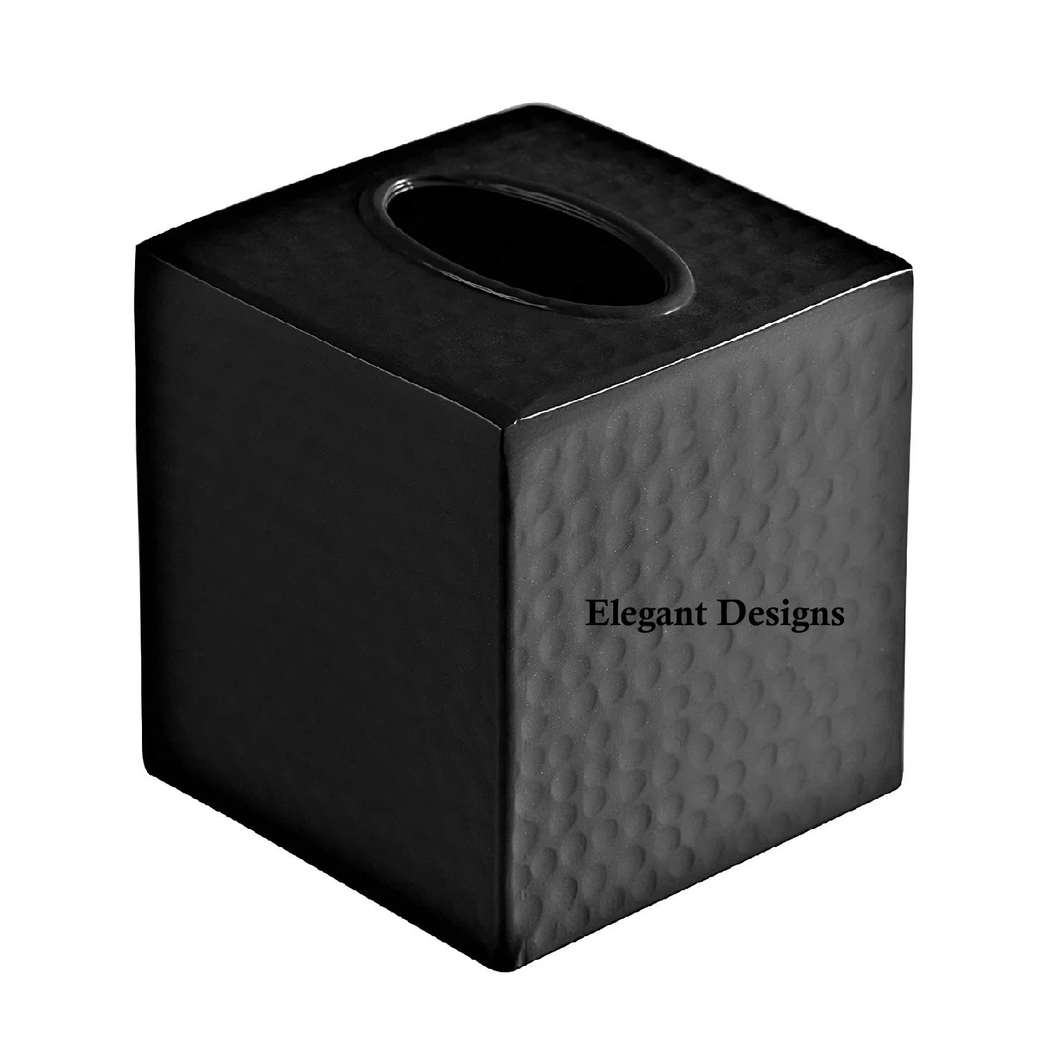 Simple Plain Metal Tissue Box Black Powder Coated Wholesale Fancy