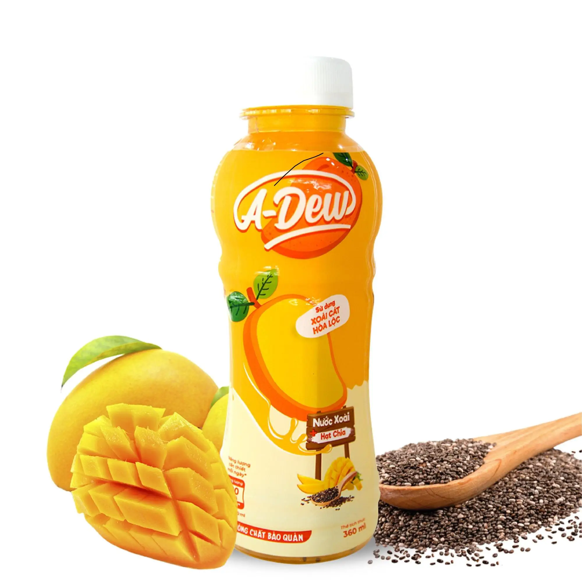 Vietnam Mango Juice Drinks Chia Seeds 360ml Pet Bottles Oem Buy