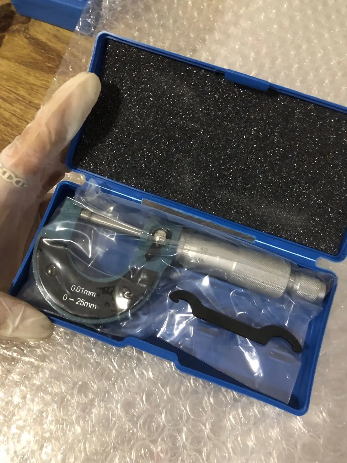 teaching high precision outer diameter micrometer 0-25mm spiral