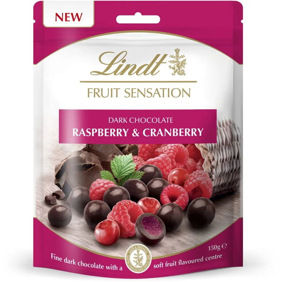 fruit sensation raspberry cranberry 150g dark chocolate