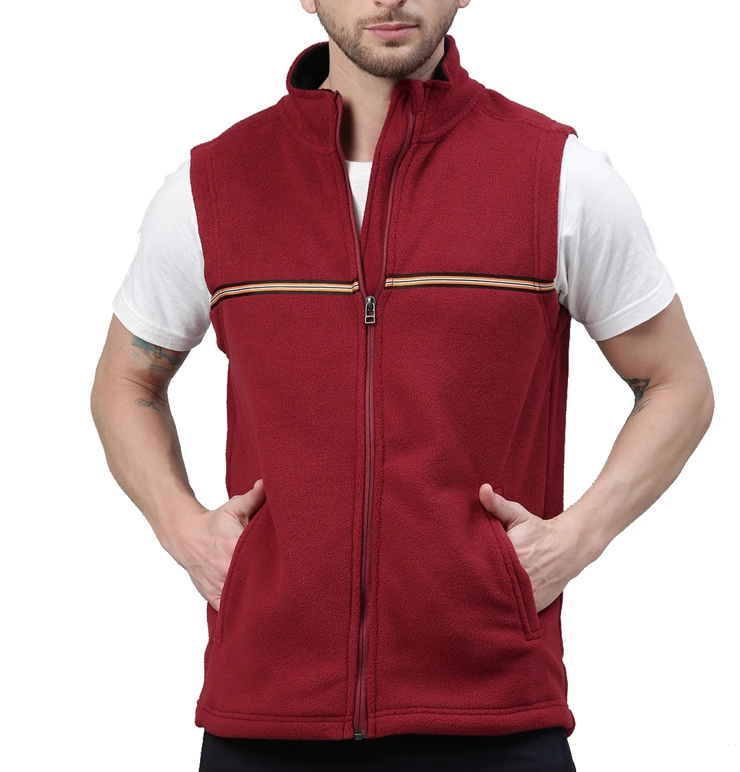 Stap Maken architect Pullar Sleeveless Hoodie Fleece Vests Gym Active Wear Clothing Maroon  Wholesale Customized With Front Zipper Embroidered Mens - Buy Fleece Vest  Zipper Pocket Vest Men's Vests Casual Sleeveless Vest Hollow Out Waist