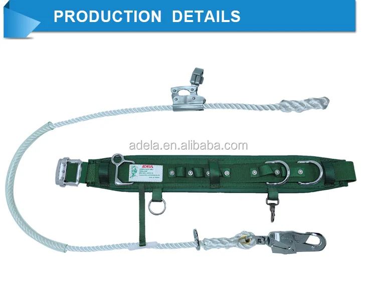 Taiwan Adela electrician Safety Working Belt With Fall Protection Lanyard