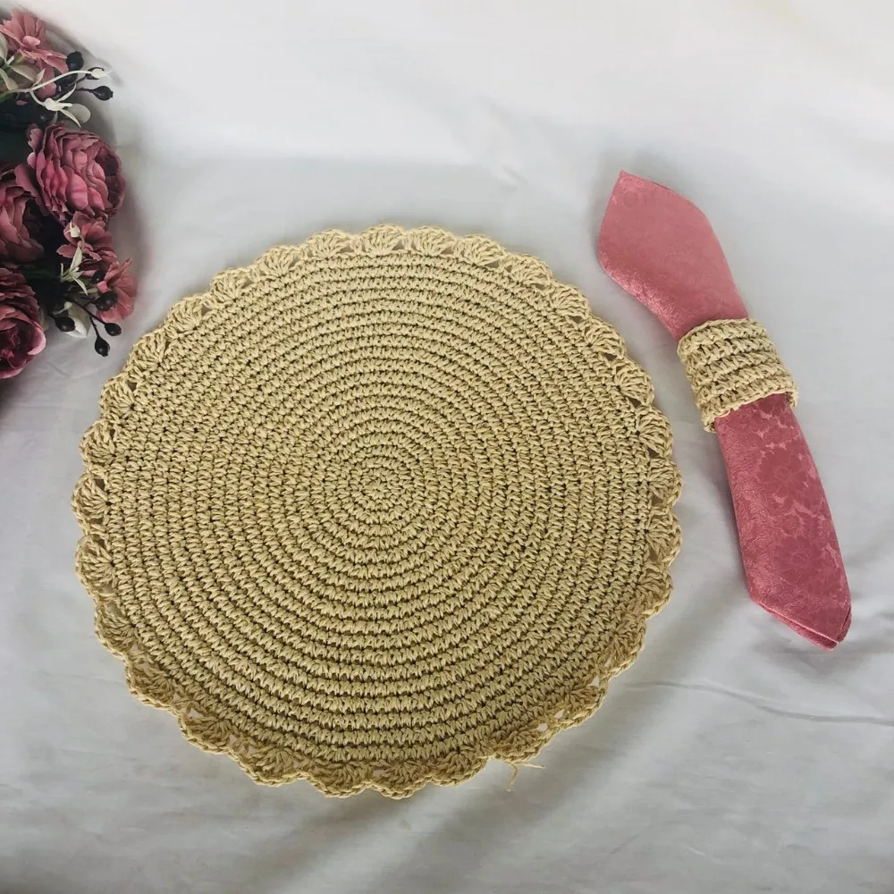 Handmade Raffia Crochet Circle Placemat Buy Placemat,Round Placemat