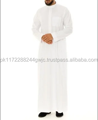 Abetteric Men Assorted Colors Arab Thobe Muslim Islamic Baggy Shirt Blouse Tops 