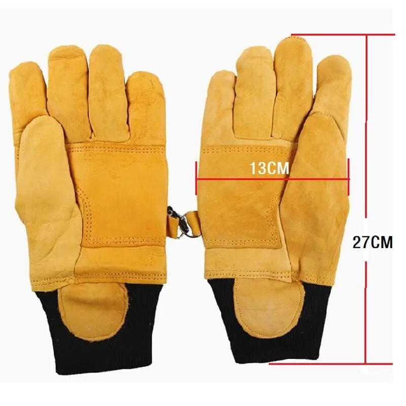 Heat Insulation Flame Retardant Leather Gloves Emergency Reflective