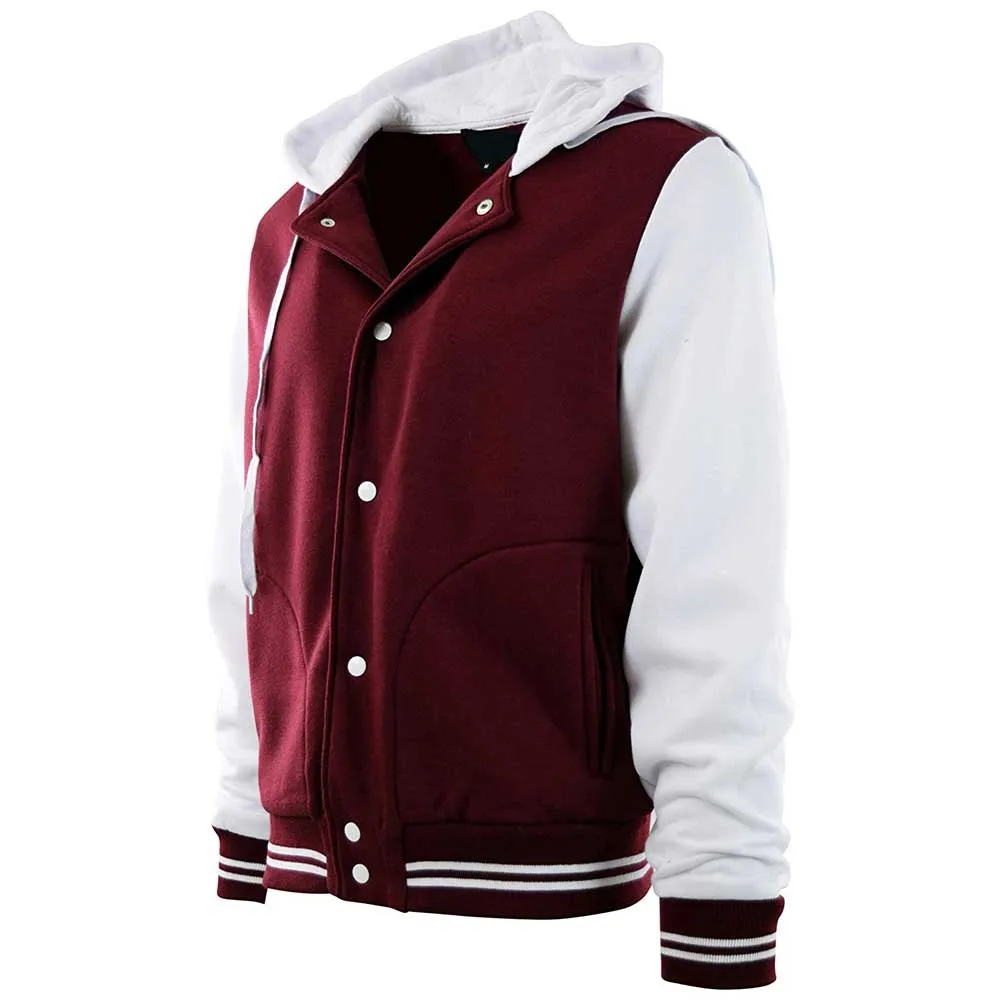 Durable Sweater Men's Red And White Baseball Varsity Jacket With ...