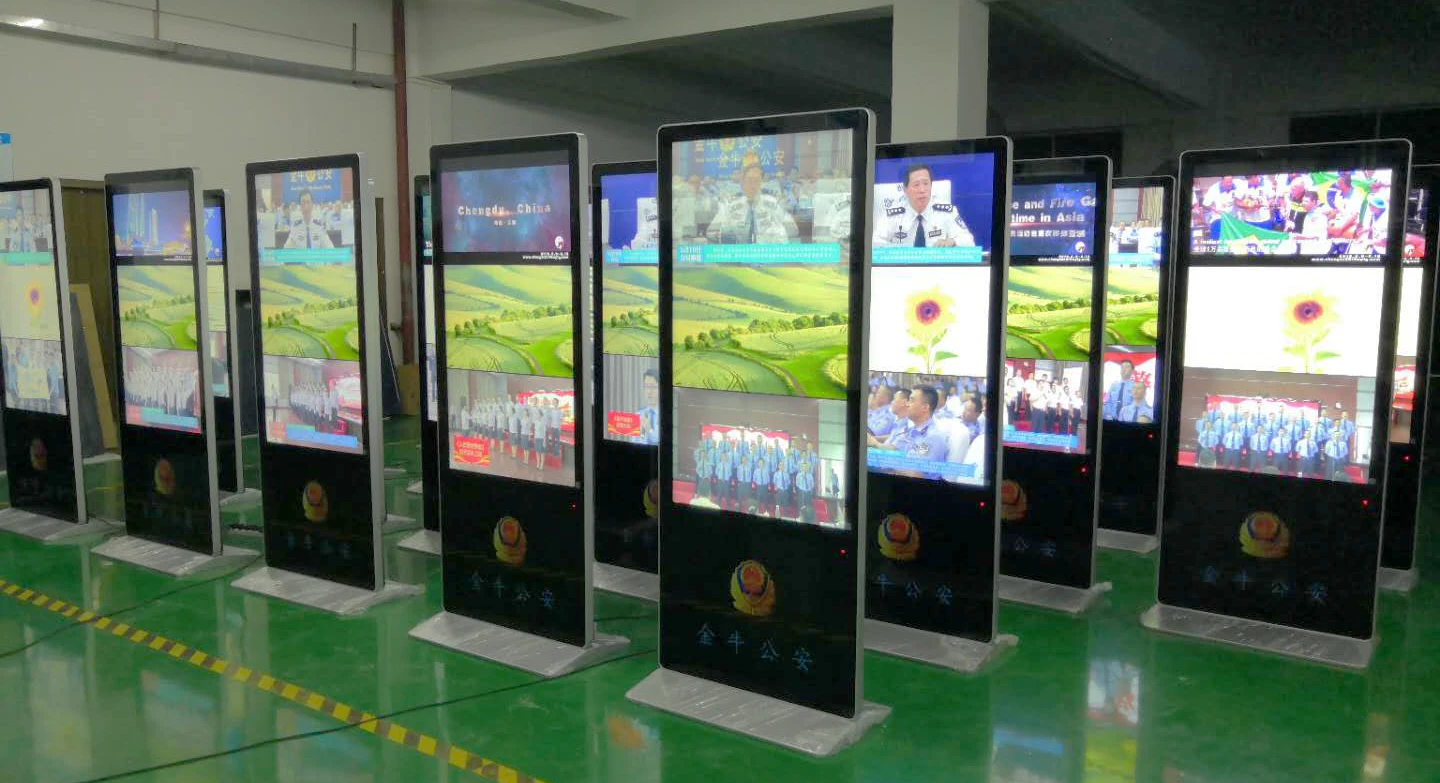 video-Digital Signage Floor Stand Advertising Display Led Commercial Screen Vertical Digital Totem F-7