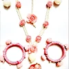 (haldi/mehndi/pre shoot) handmade beautiful multi-color indian foam floral bridal wear jewelry set for women and girls