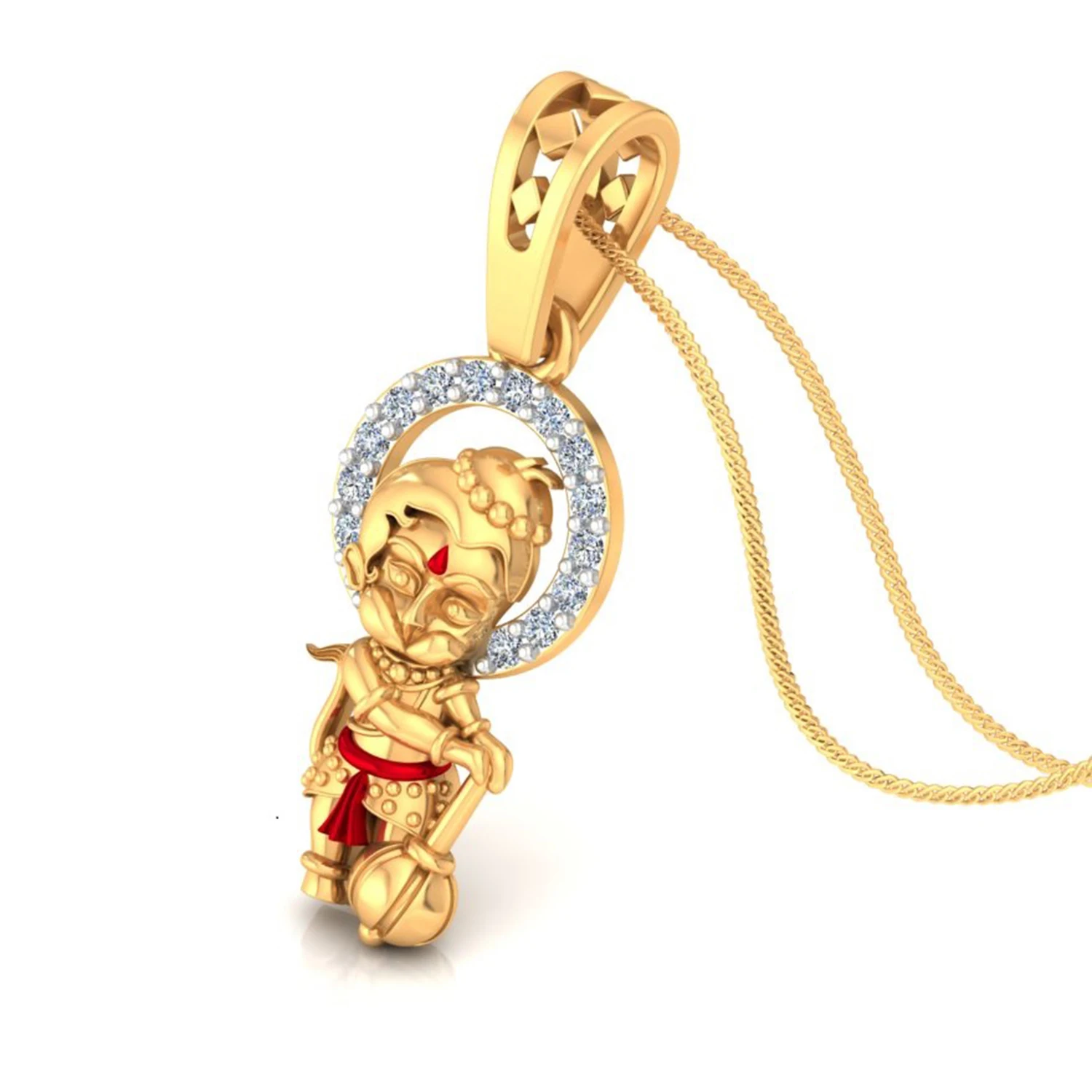 diamond hanuman pendant