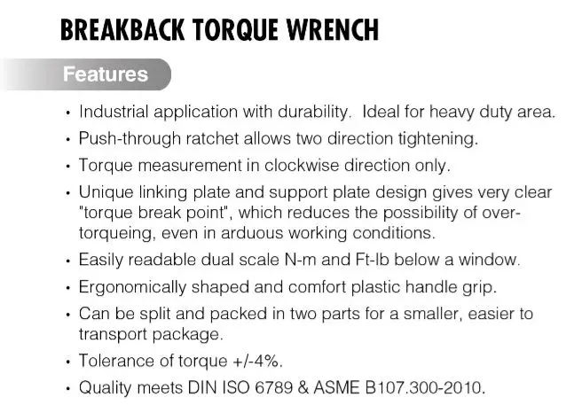 BREAKBACK TORQUE WRENCH 750ftlb| Alibaba.com