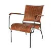 /product-detail/mid-century-rustic-brown-leather-comfortable-seating-rest-chair-industrial-metal-frame-leather-armchair-with-padded-seat-back-62011942659.html