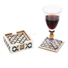 Bone Inlay Tea Coffee Coasters