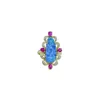 Heavenly gold with diamond jewelry natural australian opal ruby gemstone ring wholesaler
