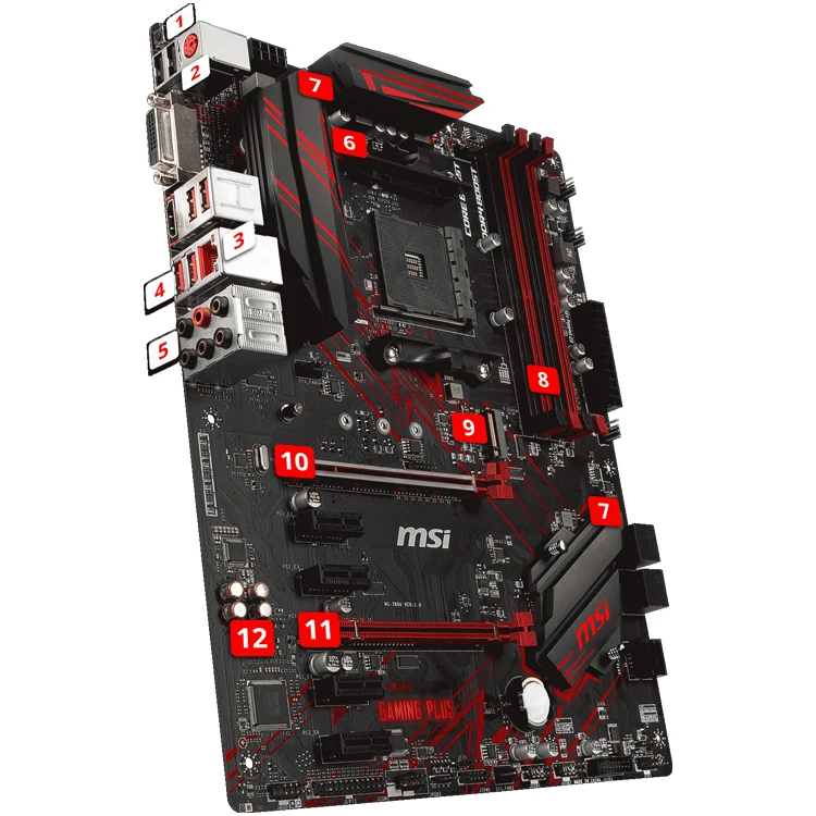 Placa base ATX AM4 MSI B450 GAMING PLUS, AMD B450 SATA 6 Gb/s, USB 3,1|  Alibaba.com