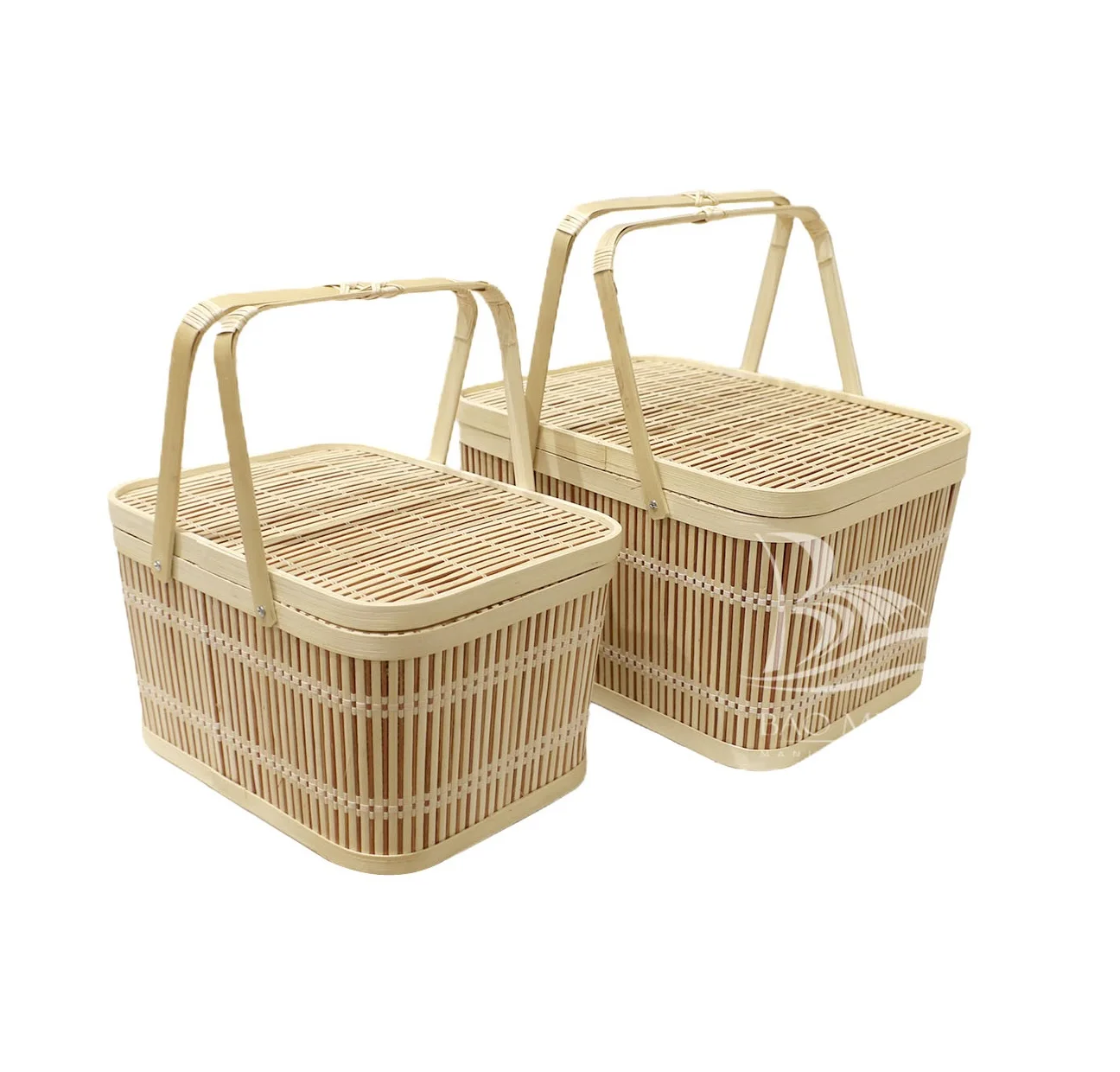 Wicker Camping Bamboo Picnic Basket,Handmade Picnic Basket,Picnic
