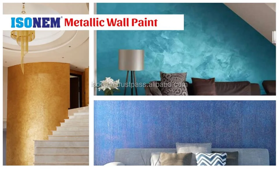 metallic blue wall paint