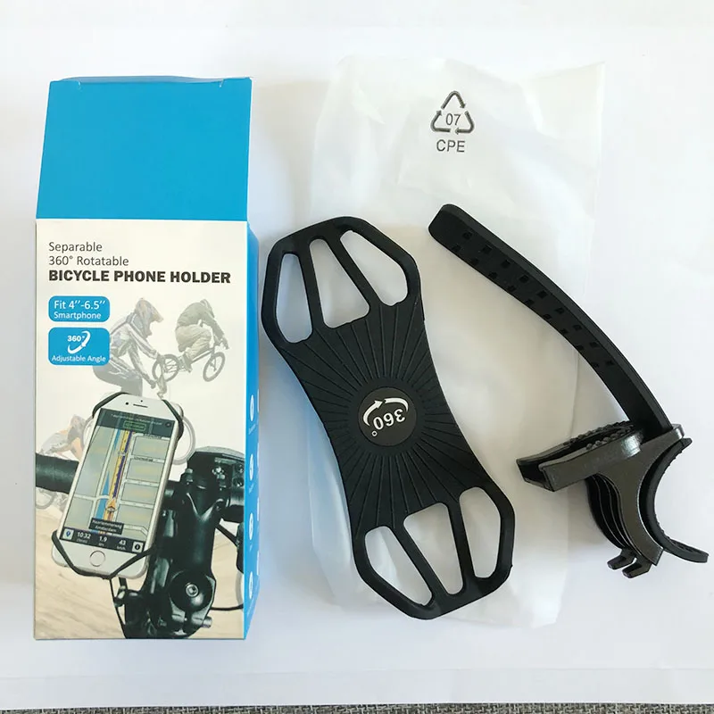 New Detachable Elastic Silicone Band Bicycle Handlebar Holder Mobile