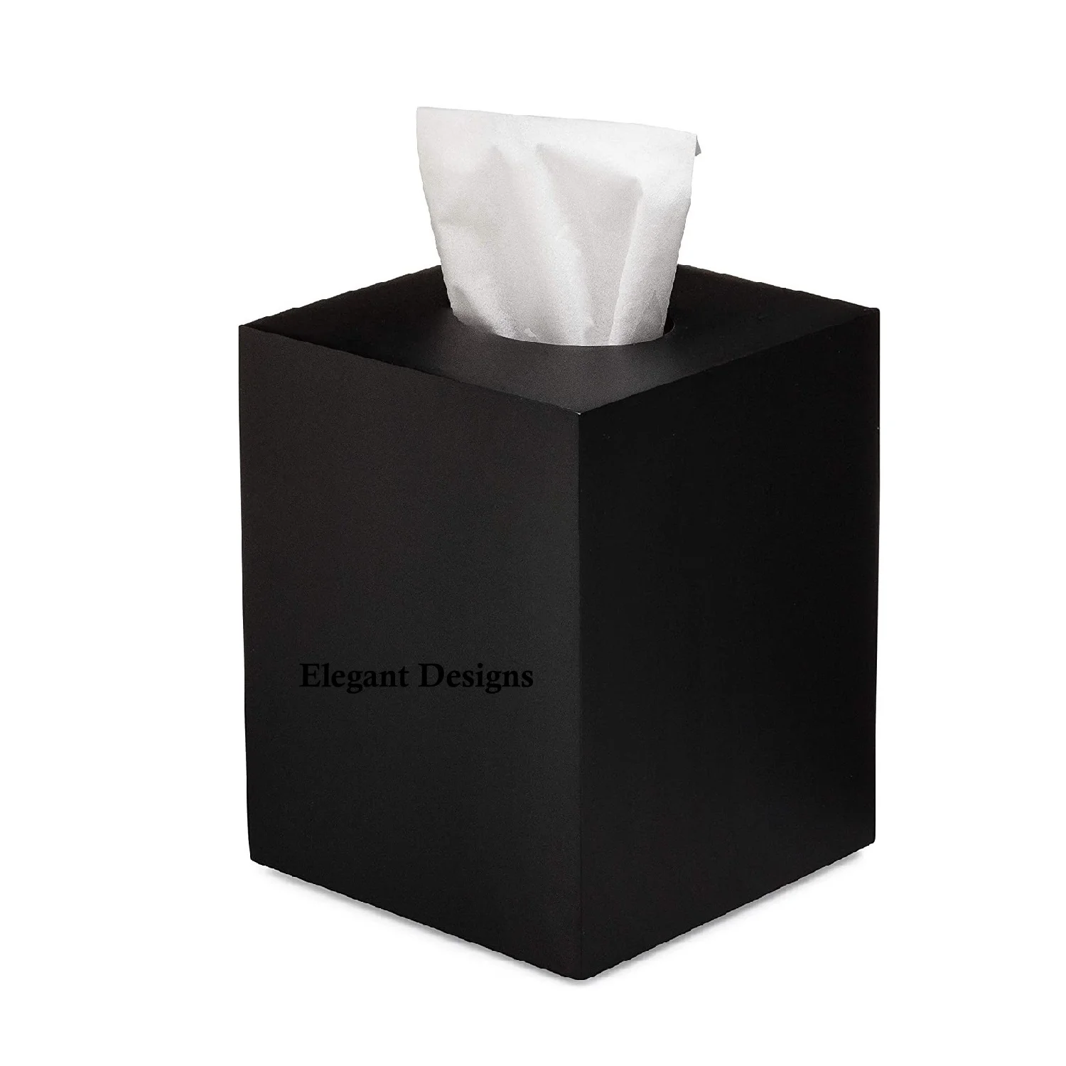 Simple Plain Metal Tissue Box Black Powder Coated Wholesale Fancy