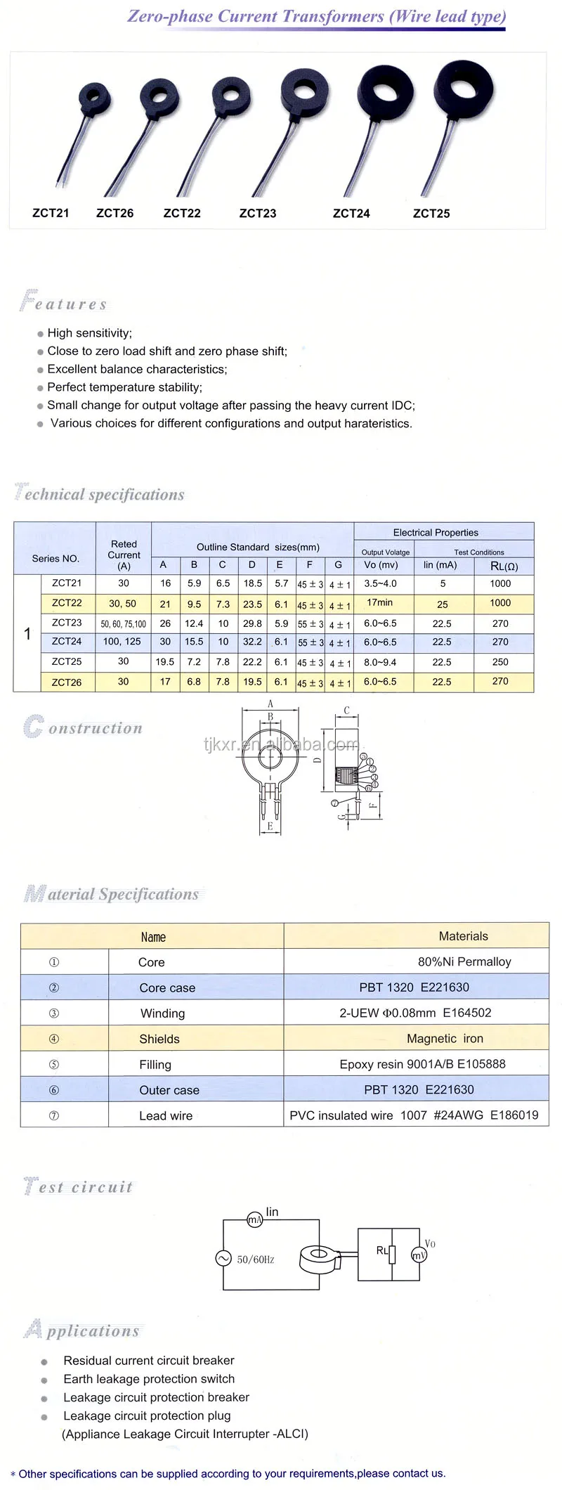 AC small size Zero Phase Current sensor Transformer Coil ZCT 20a 30a 50 amp 0.333V class 0.2 class 0.5 for ammeter energy meter