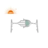 Newly Comes Hamsa Hand Shape Nice Handmade Silver Ring With Aqua Chalcedony Gemstone Wholesale Silver Jewelry