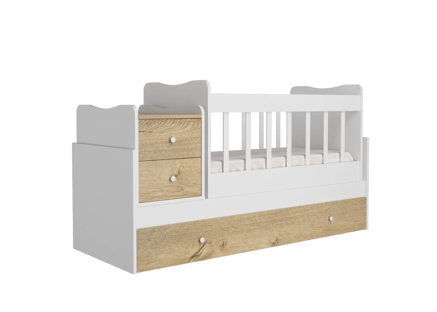  100 Mdf Sansa Convertible Baby Cradle All In One Furniture It Can Be Turn Into Dresser Twin Bed 