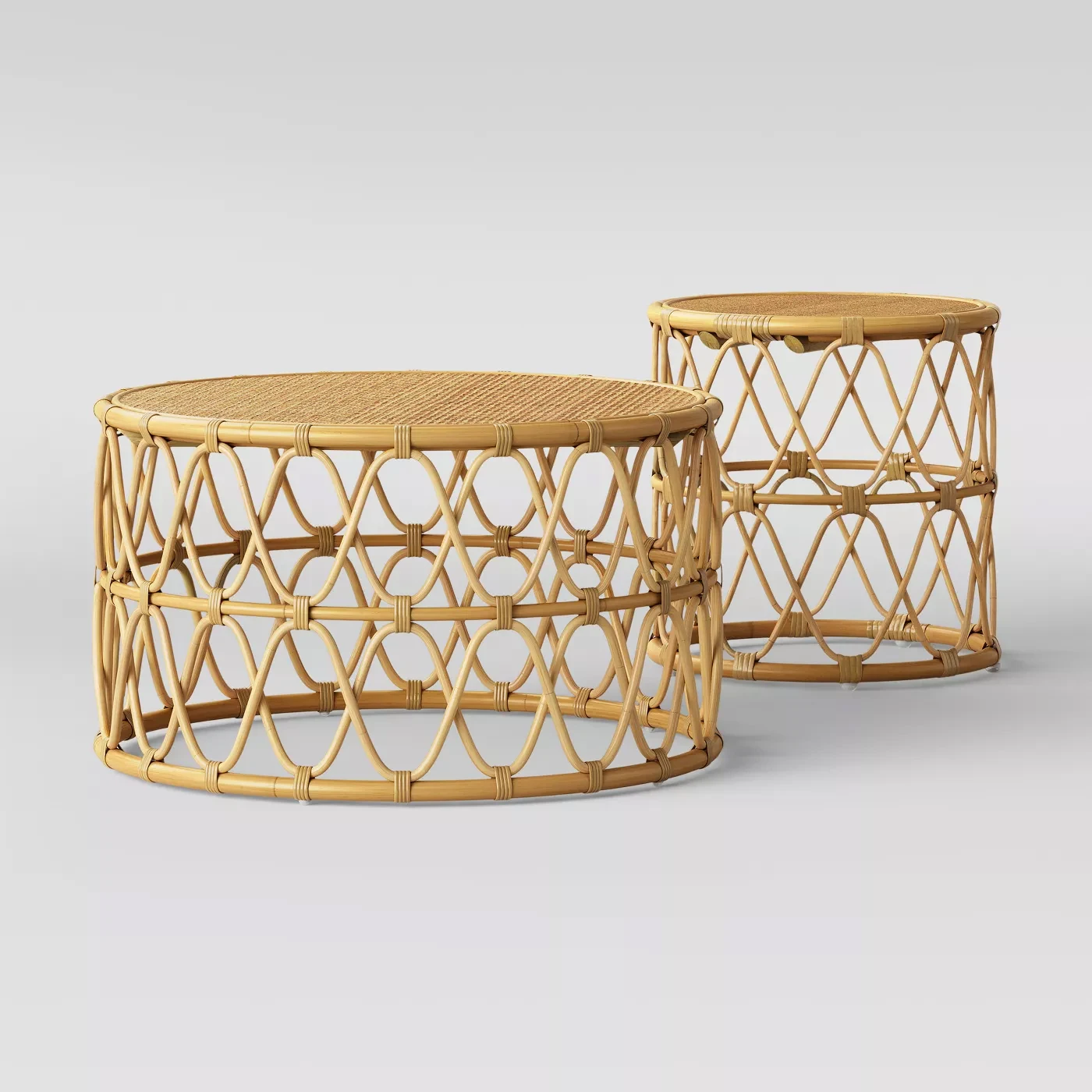 High Quality Best Selling Natural Rattan Bamboo Coffee Table Round