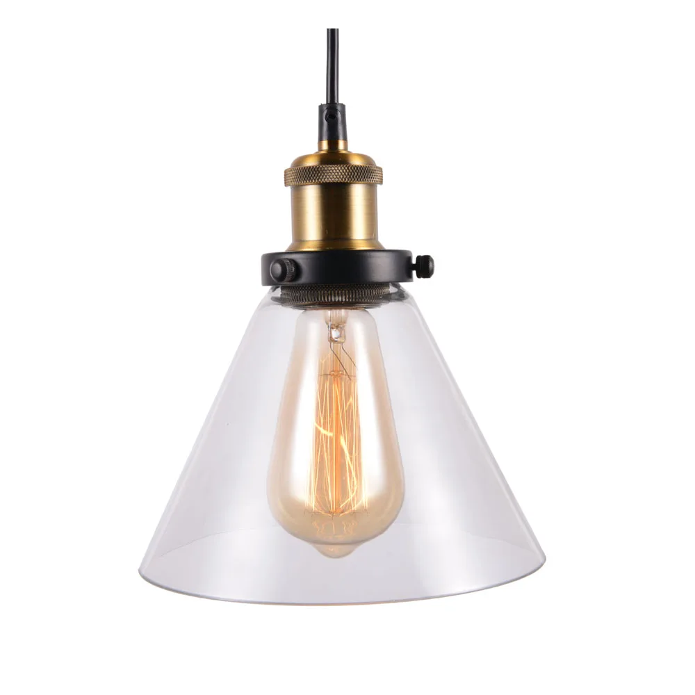 Industrial mini glass pendant light