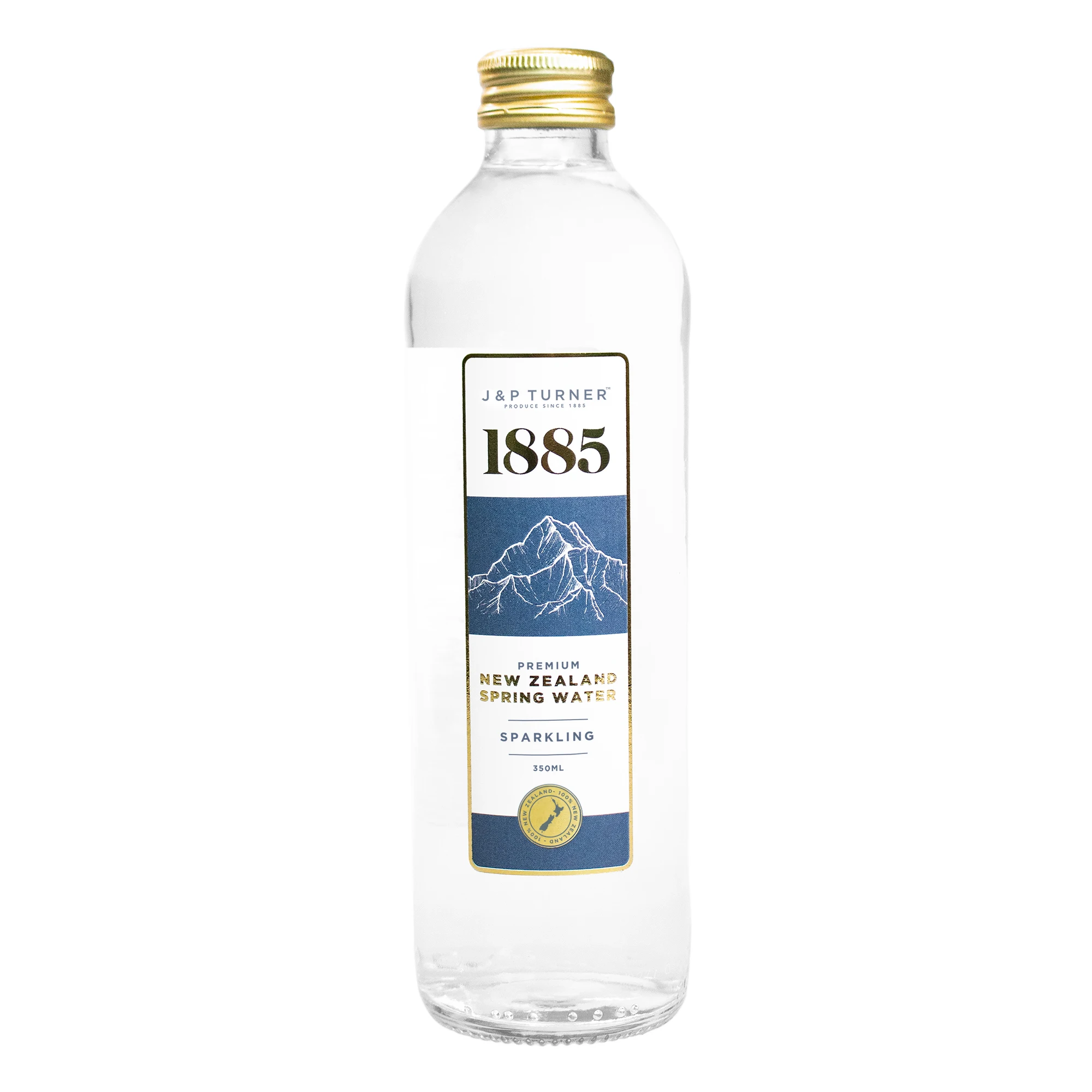 
Spring Water Sparkling 350ml J&P Turner 1885 Premium New Zealand Glass Bottled Water 