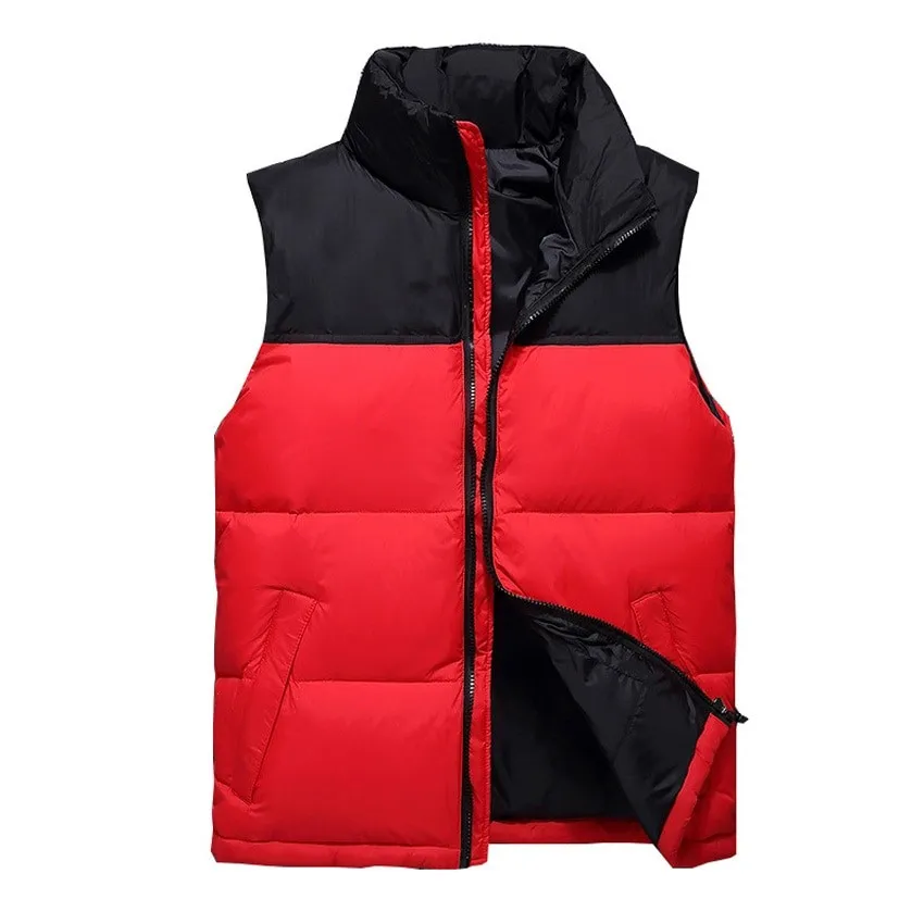 Men's Sleeveless Puffer Jacket Casual Warm Down Puffer Jacket With Hood