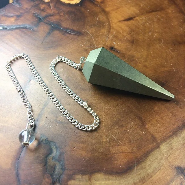 Latest New Crest Golden Pyrite Faceted Dowsing Cone Pendulum Buy