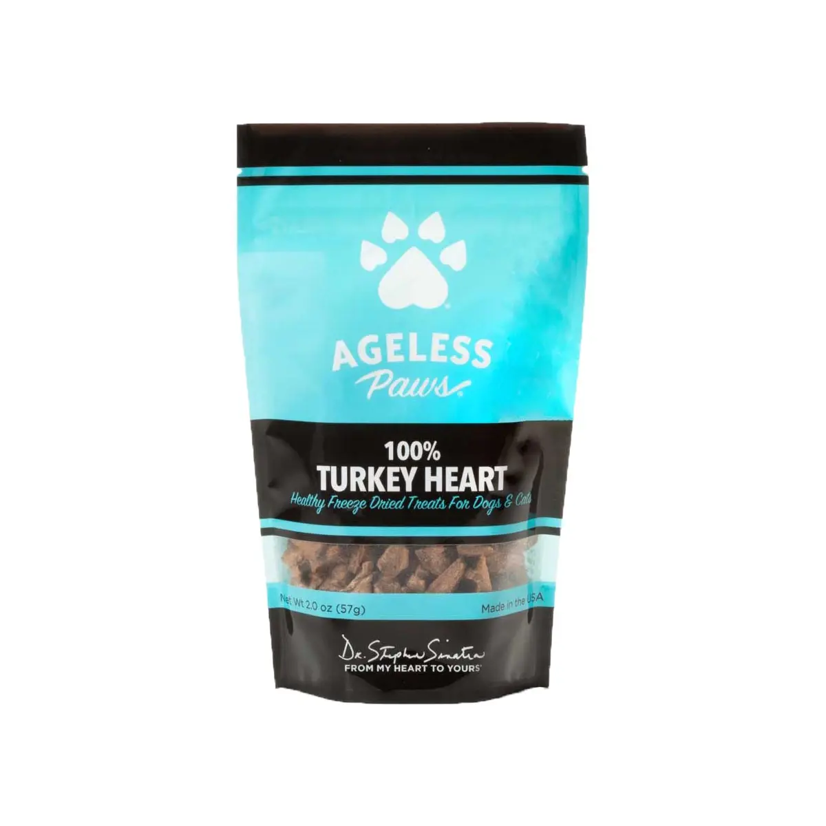 
100% Turkey Heart USA-Made Healthy Gourmet Natural Freeze-Dried Treats for Dogs and Cats (2 oz) 