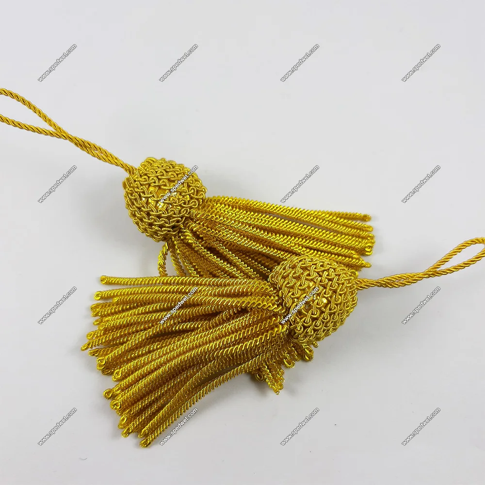 Small Borlas Gold Bullion Tassel With Looped Cord Buy Bullion Small Tassels,Church Tassels
