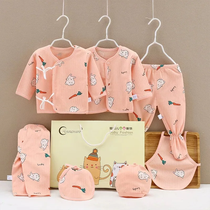 Newborn 7pcs/set Soft 100 Cotton Newborn Baby Clothes Gift Set Baby