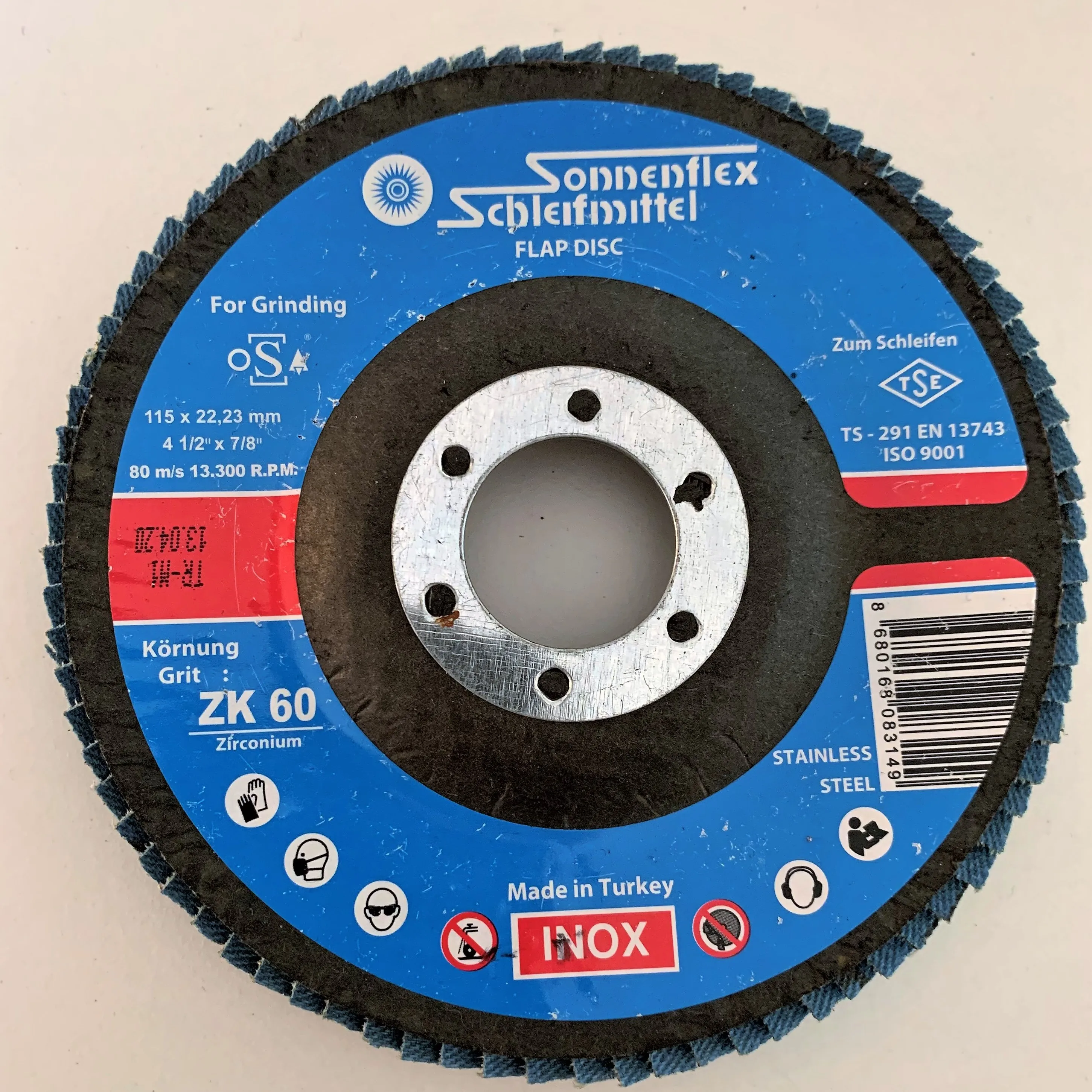 115x22,23mm Zirconium Flap Disc Abrasive Wheel Osa Certificated Made In