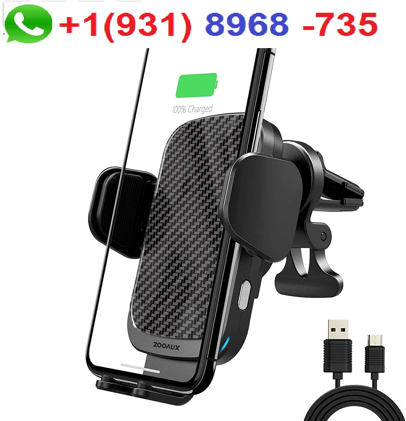
tOLa ZOOAUX Fast Wireless Car Charger Vent Mount Automatic Clamping 10W/7.5W Fast Charging Air Vent for Car Compatible 