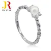 Wholesale make fashion CZ fine band platinum pearl jewelry setting ring