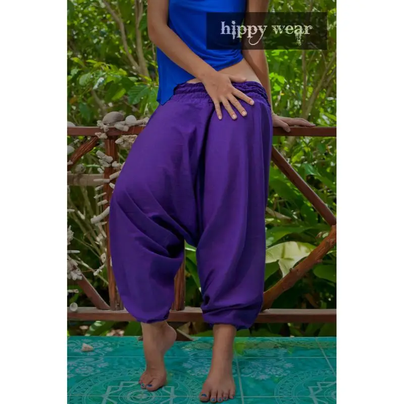 Purple Men & Women Harem Pants Hippie Yoga Pants Alibaba Baggy Trouser Free Size 